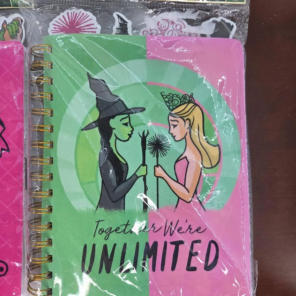 Wicked Glinda Unlimited Journals Set Of 2 A5 Spiral Notebook Kids Pink Green